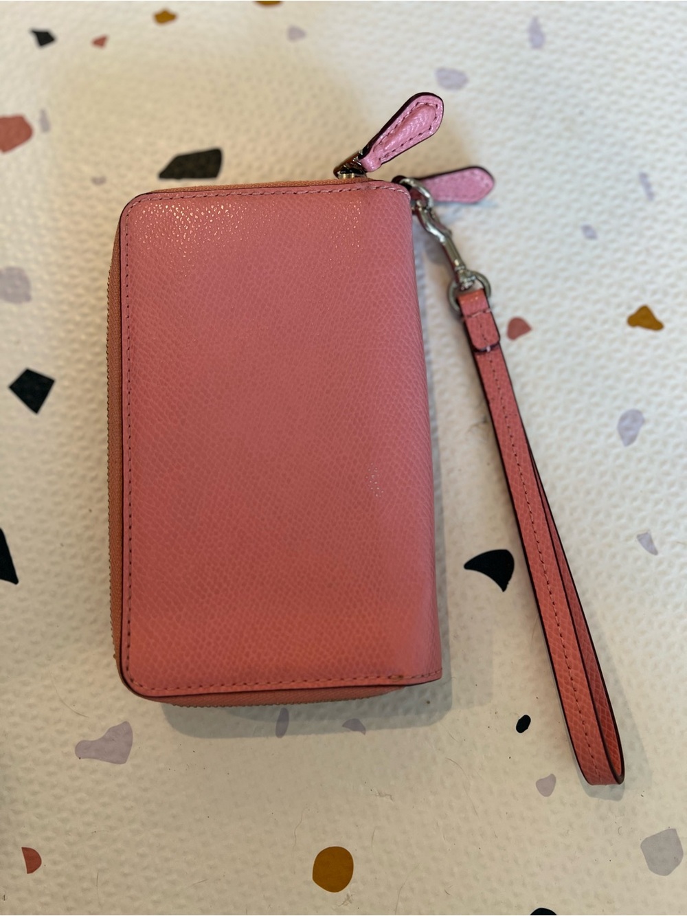Coach Pink Leather Zip Wristlet Wallet - Picture 3 of 14